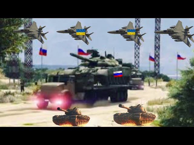 PUTIN UNDERSTIMATED NATO; Ukrainian Fighter Jets & Helicopters Attack on Russian Army Weapons-GTA5