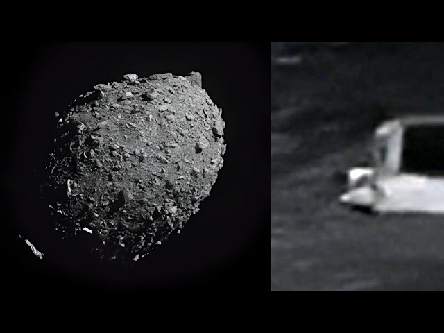 AI focuses asteroid and moon photo, whats this white structure? UFO UAP Sighting News.