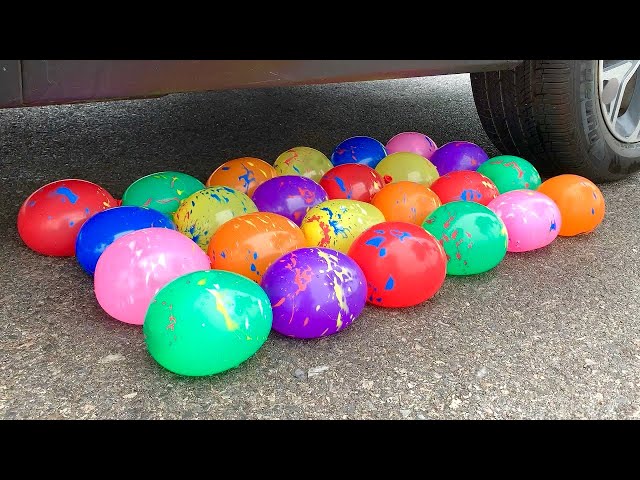 Car vs Giant Slime Balls With Crushing Soft Crunchy Things & Experiment Car Coca-Cola, Sprite, Fanta