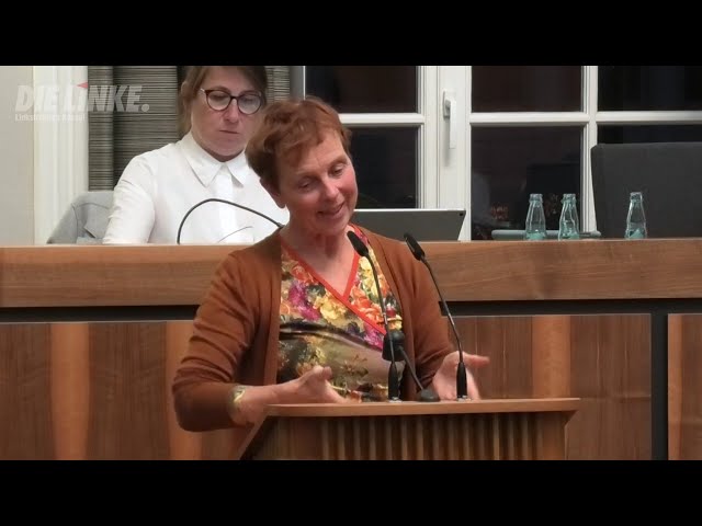 Sabine Leidig zum Thema "mehr Rasengleise für ÖPNV in Kassel" 7.10.2024