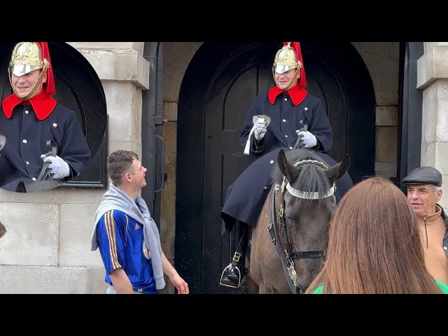 Off Duty Guard Visits Colleague