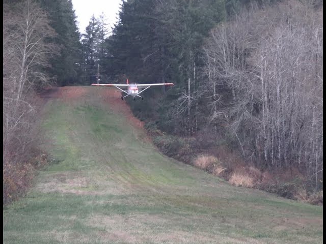 Cessna 182 steep grass strip, Ski jump #2 , narrower, steeper, shorter.