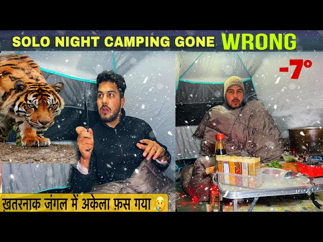 Solo Winter Night Camping In Jungle | Freezing Tem. -7° | Camping In India | Camping Trip | #winter