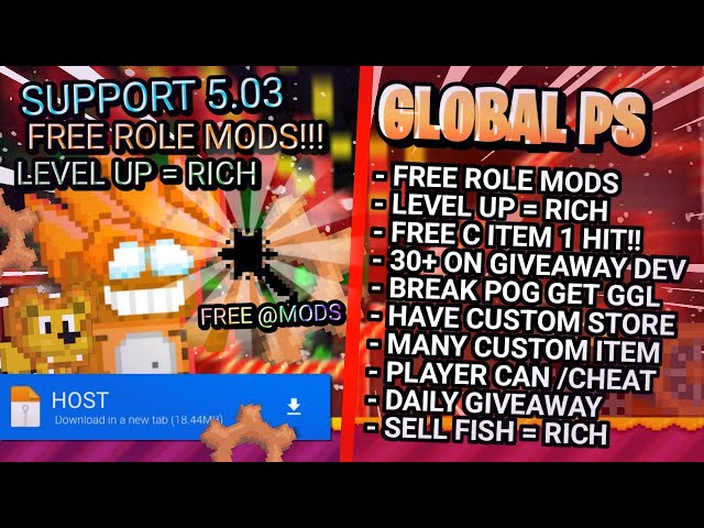 LEVEL UP=RICH!! GIVEAWAY ROLE 🔥 | GROWTOPIA PRIVATE  SERVER TERBARU | GTPS TERBARU 2025 | GLOBAL PS