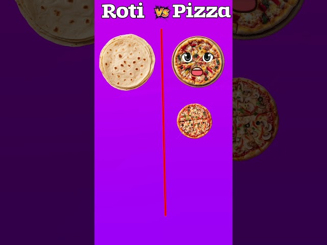 Roti vs Pizza #facts #pizza #food #emojichallenge #riddles