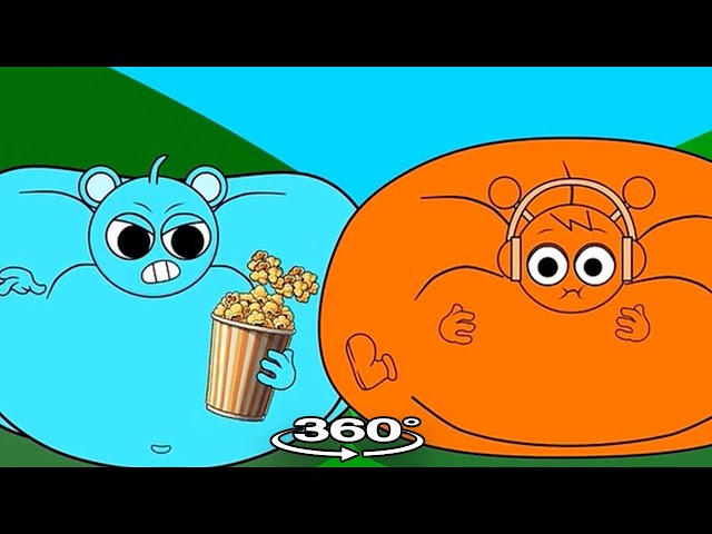 Inflated Fat Sprunkis PopCorn Trick Fail 🤣😱| Animation Meme 360° #sprunki #funny #popcorn