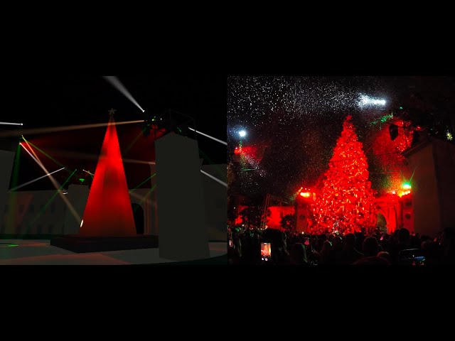 MA3D Pre-viz vs. Reality – Christmas Tree Lighting