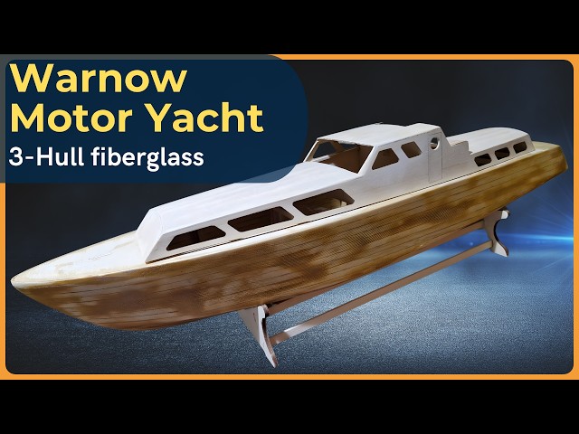 Applying fiberglass to Warnow Motor Yacht RC model boat hull #RC #DIY #boat