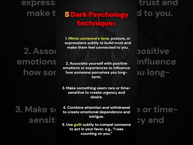 5 Dark Psychology tricks #psychology#success#mindset