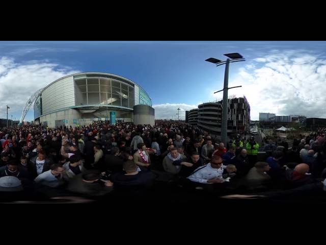 360 video Manchester United - Everton, FA Cup Wembley, supporters