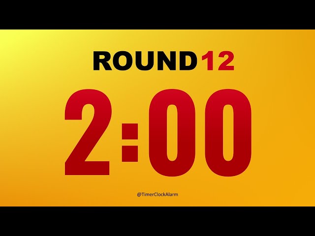 Boxing Timer 🔴 2 minute x 12 Rounds with 1 minute Breaks 🥊 (No Music)