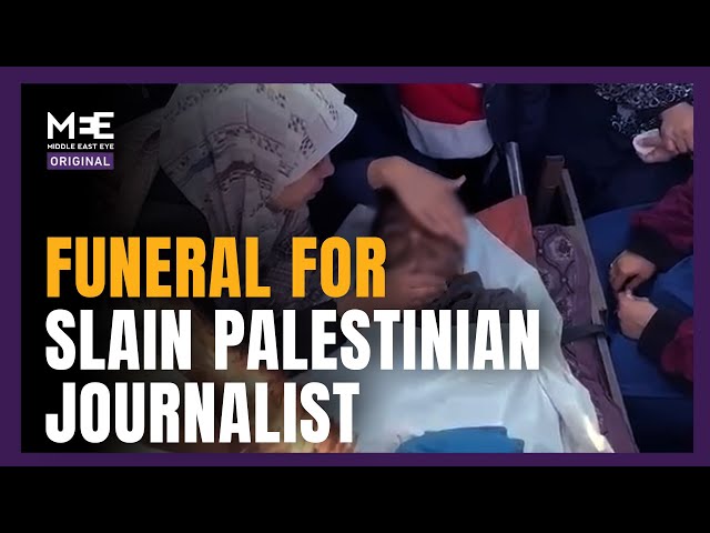 Funeral held for Palestinian journalist Saed Abu Nabhan killed by Israeli sniper