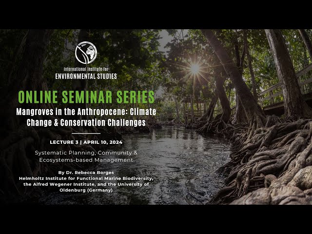 Mangroves in the Anthropocene 2024 | Lecture 3 | Systematic Planning, Community & Ecosystems