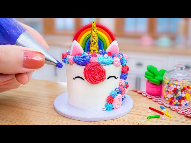 Satisfying Miniature Sweet Rainbow Unicorn Cake Decorating 🦄 Mini Yummy Best Recipe 🦄 ASMR Cooking