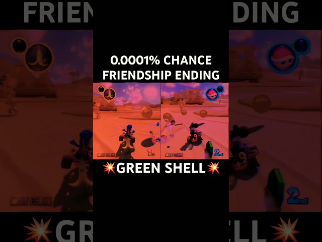 0.0001% chance friendship ending green shell #mario #mariokart #mk8dx #nintendo