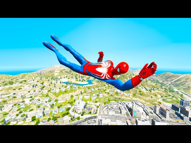 GTA 5 Spiderman Epic Jumps Compilation(GTA V Fails Funny Moments)