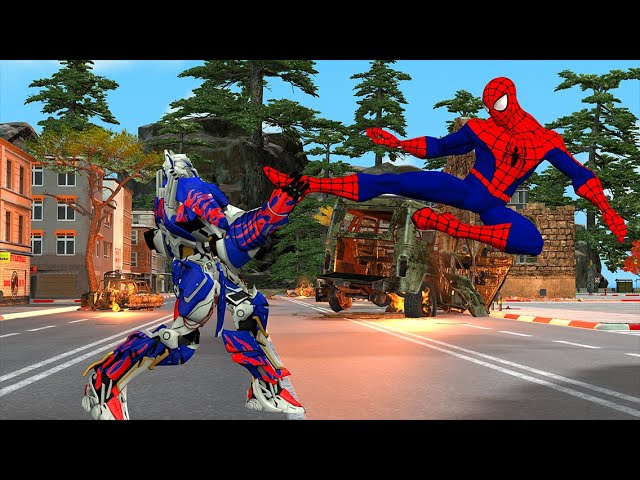 Game 5 Superhero vs  Spiderman vs Batman vs Flash vs Team Transformers vs Optimus,Bumblebee