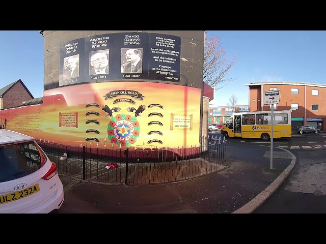 Virtual Belfast VR video of Red Hand/4th Platoon Mural, Shankill Road, Belfast