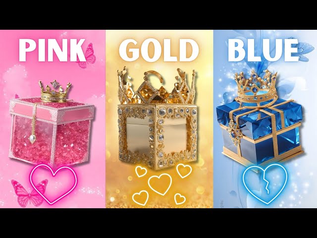 Choose your gift 😍🎁💕😭||3 gift box challenge||2 good vs 1 bad|| Pink, Gold, Blue #giftboxchallenge