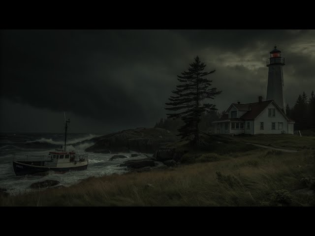 A Thunderstorm by the Sea, Relaxing Sounds of Gentle Wind and Rumbling Thunder Near the Lighthouse