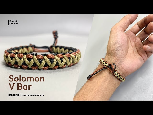 How To Make Adjustable Bracelet "Solomons V Bar"  #diy