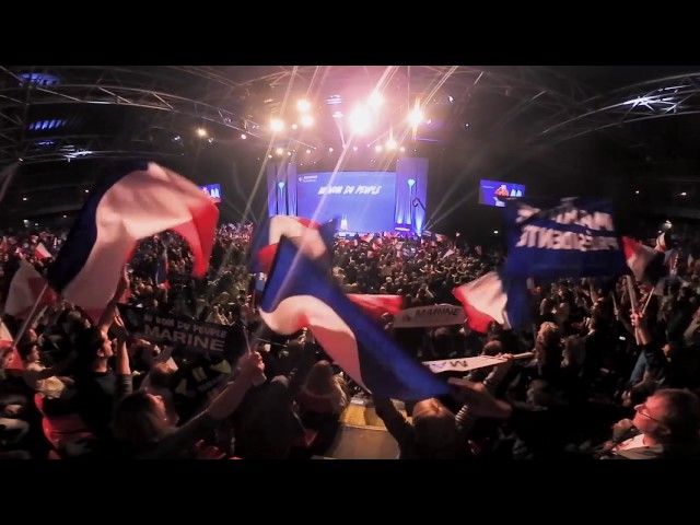 VIDEO 360 : French election: Marine Le Pen holds rally in Paris