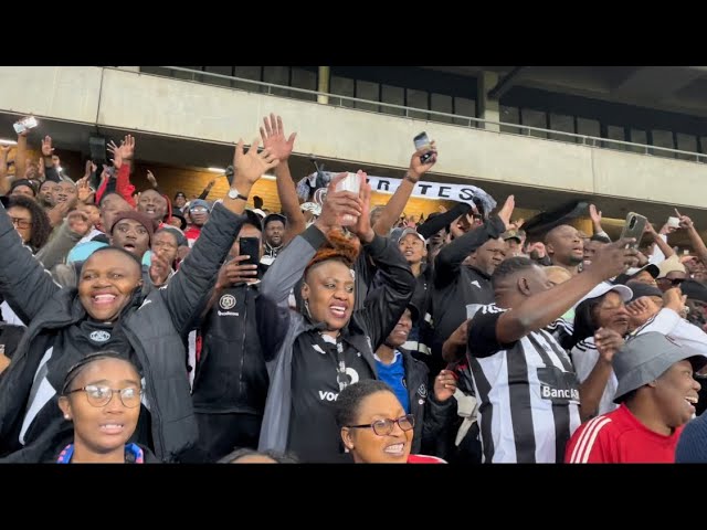 Orlando Pirates fans enjoying their win. Happy people!