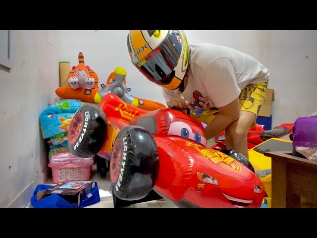 Unboxing and inflate intex mcqueen ride on  (New In Box) | pelampung renang model mcqueen cars