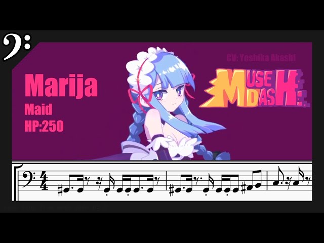 Muse Dash - Marija Maid Theme [Bass Tabs/Sheet]