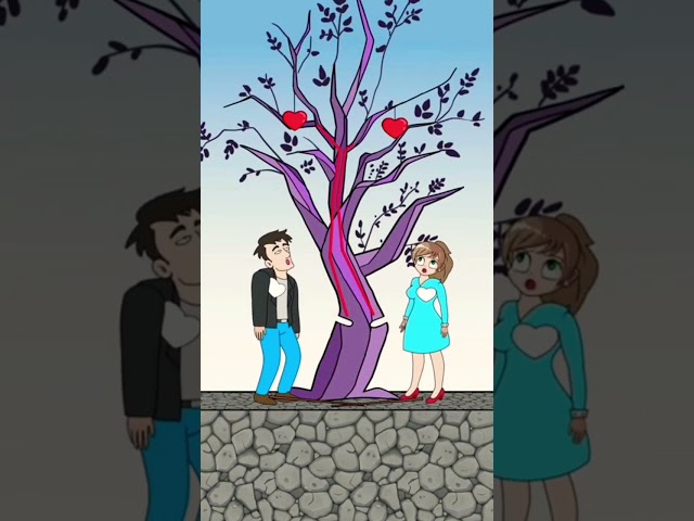 Jannat and Zakir brought the tree back to life with their love.💔❤️✅ #shorts #funny #short #animation