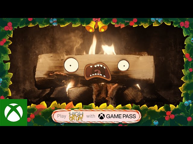 The "High on Life" Holiday Yule Log from Xbox Game Pass