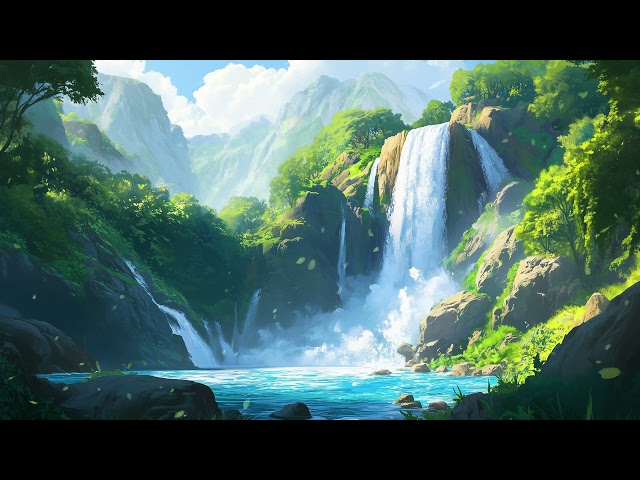 🌿 Relaxing Waterfall & Calming Piano Music – Deep Sleep, Meditation, Focus, Stress Relief 3 Hours