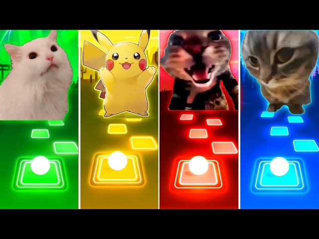 Coffin Dance Cat vs Pikachu vs Doorbell Cat vs Chipi Chipi Chapa Chapa Cat - Tiles Hop EDM Rush