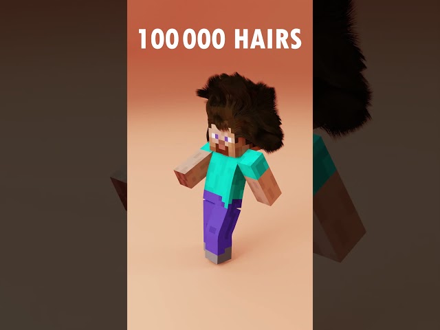 1 Hair VS 1 Million Hairs 3D Minecraft Simulation 😋🔥 #blender3d #simulation  #animation #3danimation