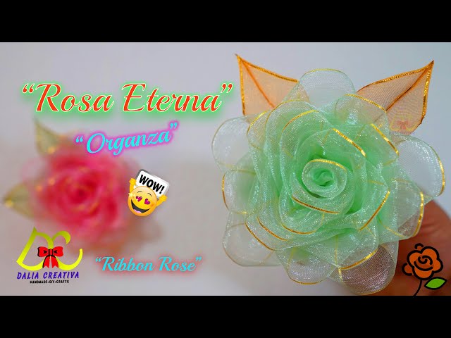 Como hacer  ROSAS con listón de Organza🌹🧐🏵️. No creeras lo fácil de hacer 👍Petalos de Rosa listón.