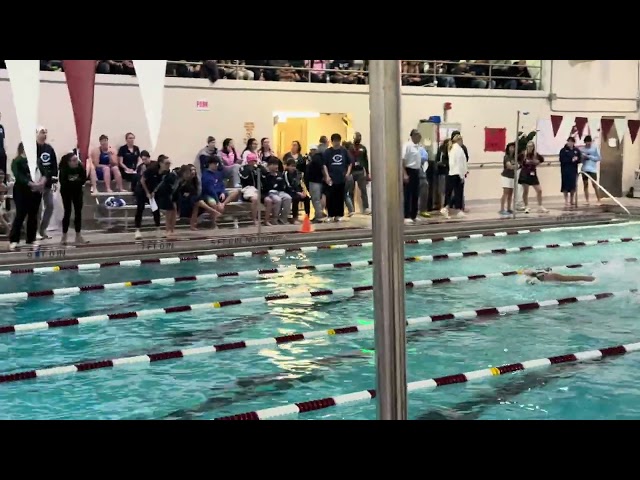 Kiera Harkins ties a Morris County meet record in winning the 100 butterfly