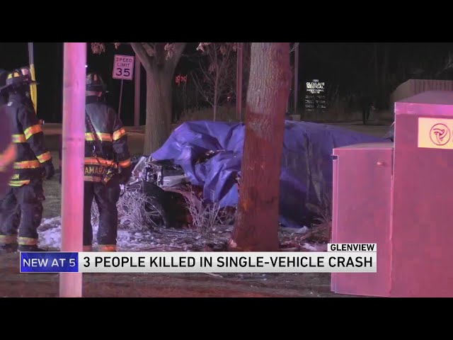 3 people killed in single-vehicle crash in Glenview