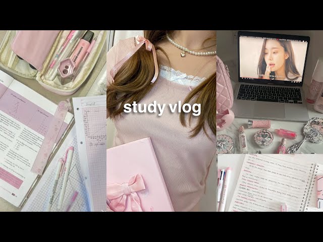 STUDY VLOG! productive school days, lots of note taking, workout routine and & more