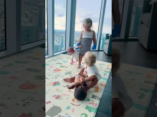 Funny Twin Babies Playing Together