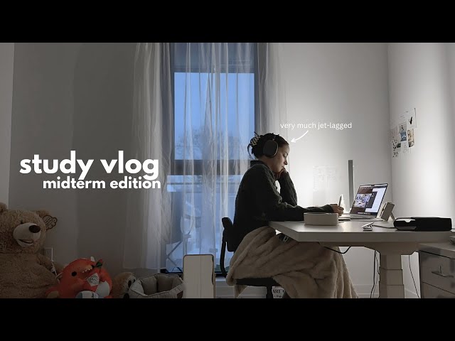 study vlog | it's midterms week but i'm jet lagged