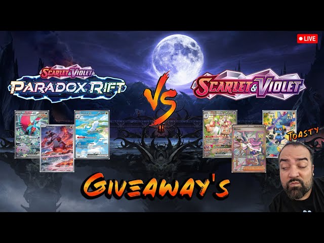 Saturday Pokemon Battle Paradox Rift Vs Scarlet & Violet Base Opening and Giveaways #rippingpacks