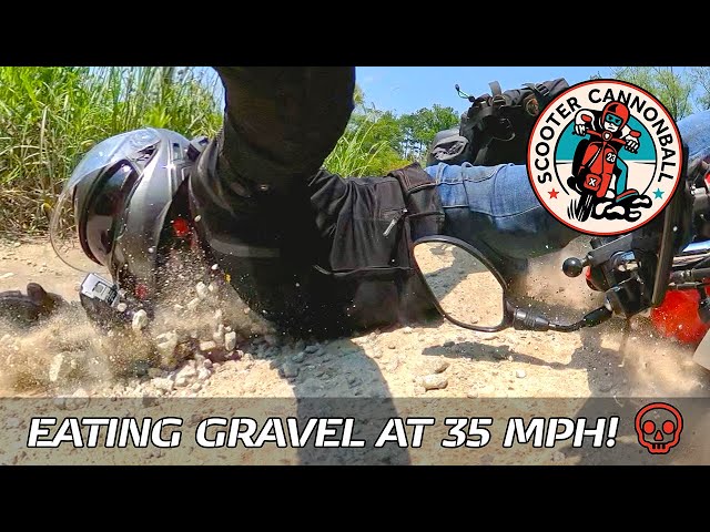 Scooter Cannonball 2023 // Day 8: Scooter Crash at 35 MPH on Gravel!