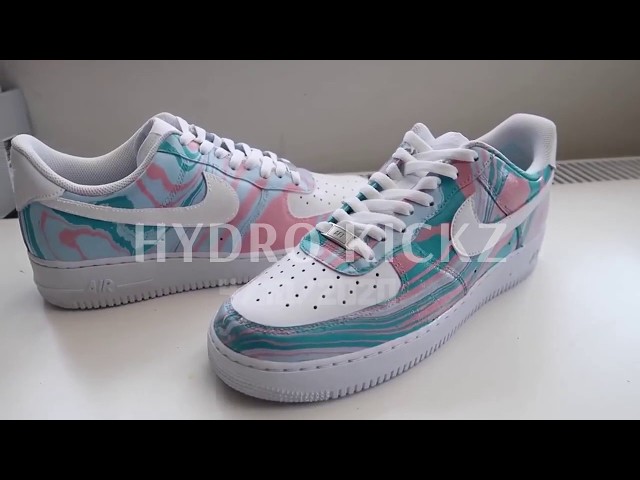 Hydro Dipping (WHITE) Nike Air Force 1's!! 🎨 Satisfying - (MUST WATCH 👀)  | Hydro Kickz