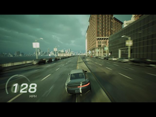 Crashing a car in The Matrix Awakens: An Unreal Engine 5 Experience