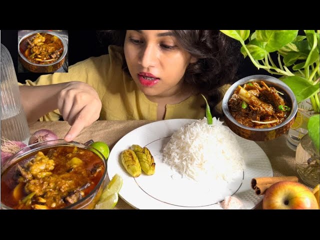 EATING SHOW | MUTTON KOSHA & BASMATI RICE | KOCHI POTOL VAJA | BIGBITES |  MUKBANG