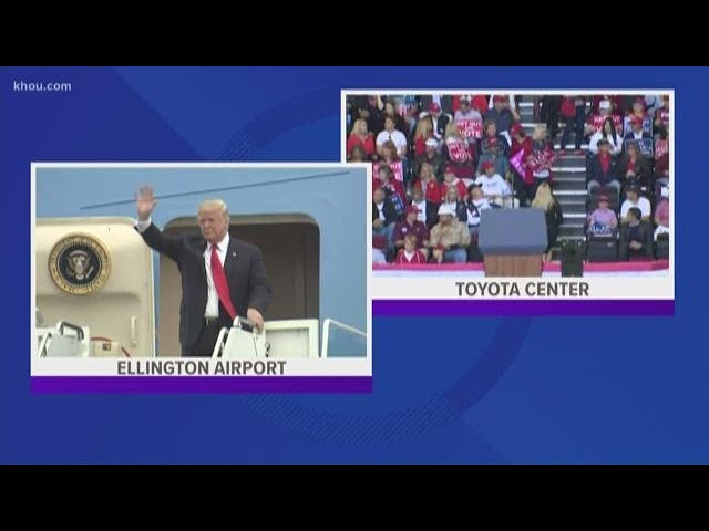 President Trump arrives in Houston ahead of MAGA rally