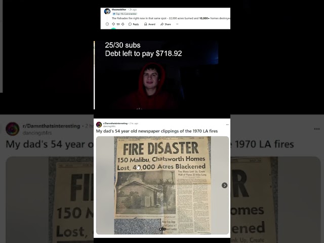 "My dad's 54 year old newspaper clippings of the 1970 LA fires" | fanof reacts to u/dancingst4rs