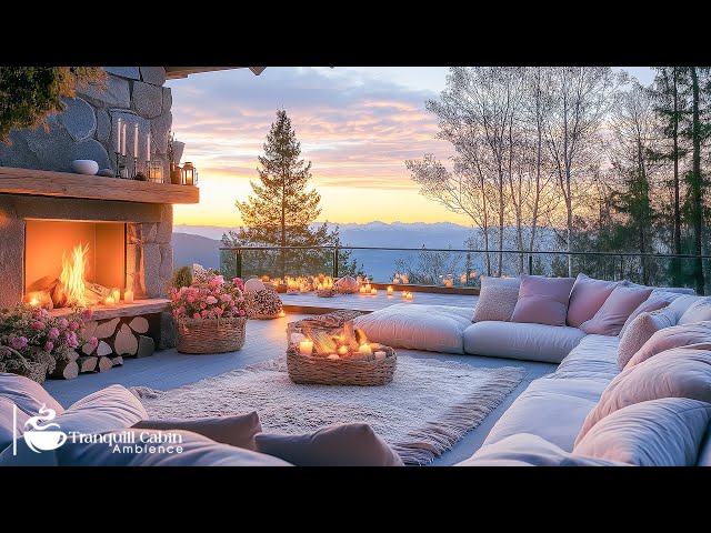 Calm Sunset Jazz In Mountain Side 🎹 Soothing Jazz Instrumental In Warm Balcony For Working, Rela...