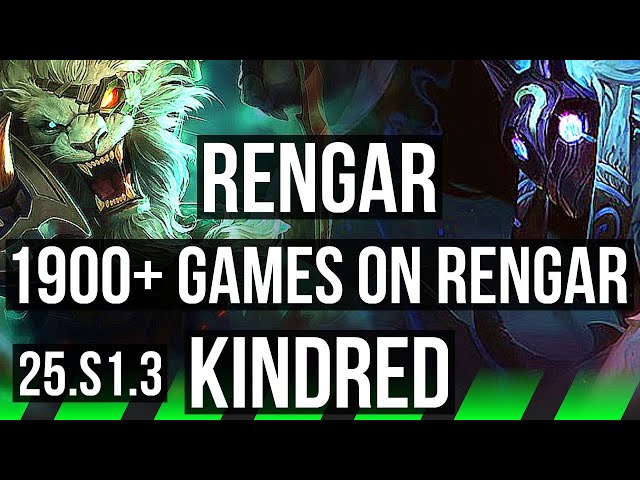 RENGAR vs KINDRED (JGL) | Rank 2 Rengar, 1900+ games | KR Challenger | 25.S1.3