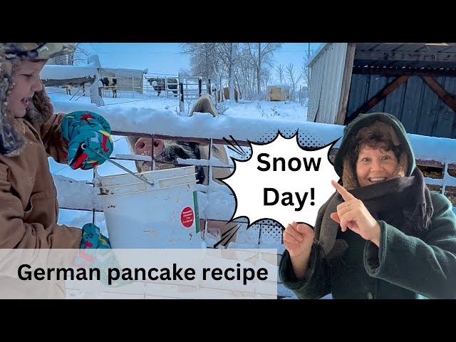 Snow Day! A Day in the life, Caramel Snow syrup and German pancakes recipe!!